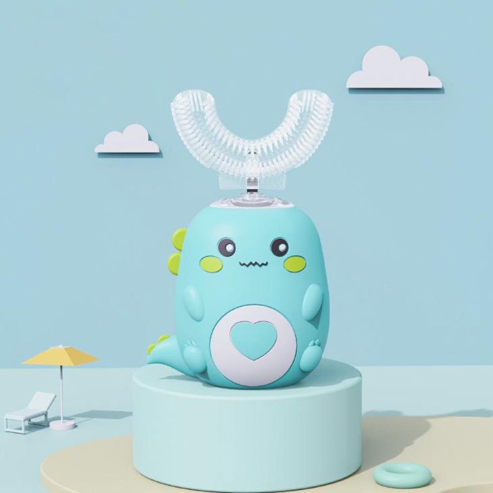 360° U-Shape Sonic Electric Toothbrush for Kids - Green, 2-7 years old image
