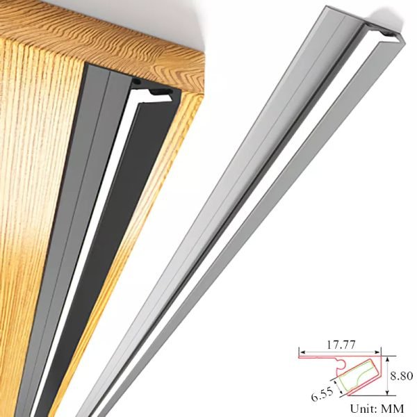 45 Degree LED Under Cabinet Lighting Bars Invisible Ultra Thin Strips image 3