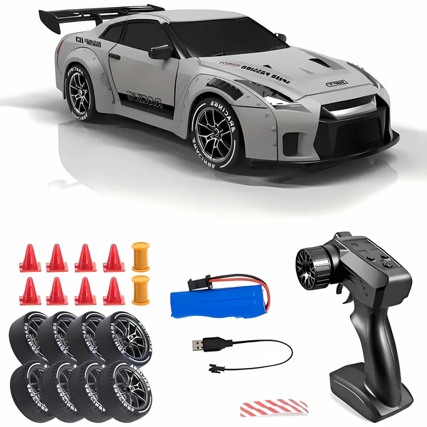 Retro Drift Master – 4WD RC Car with LED Lights image 1