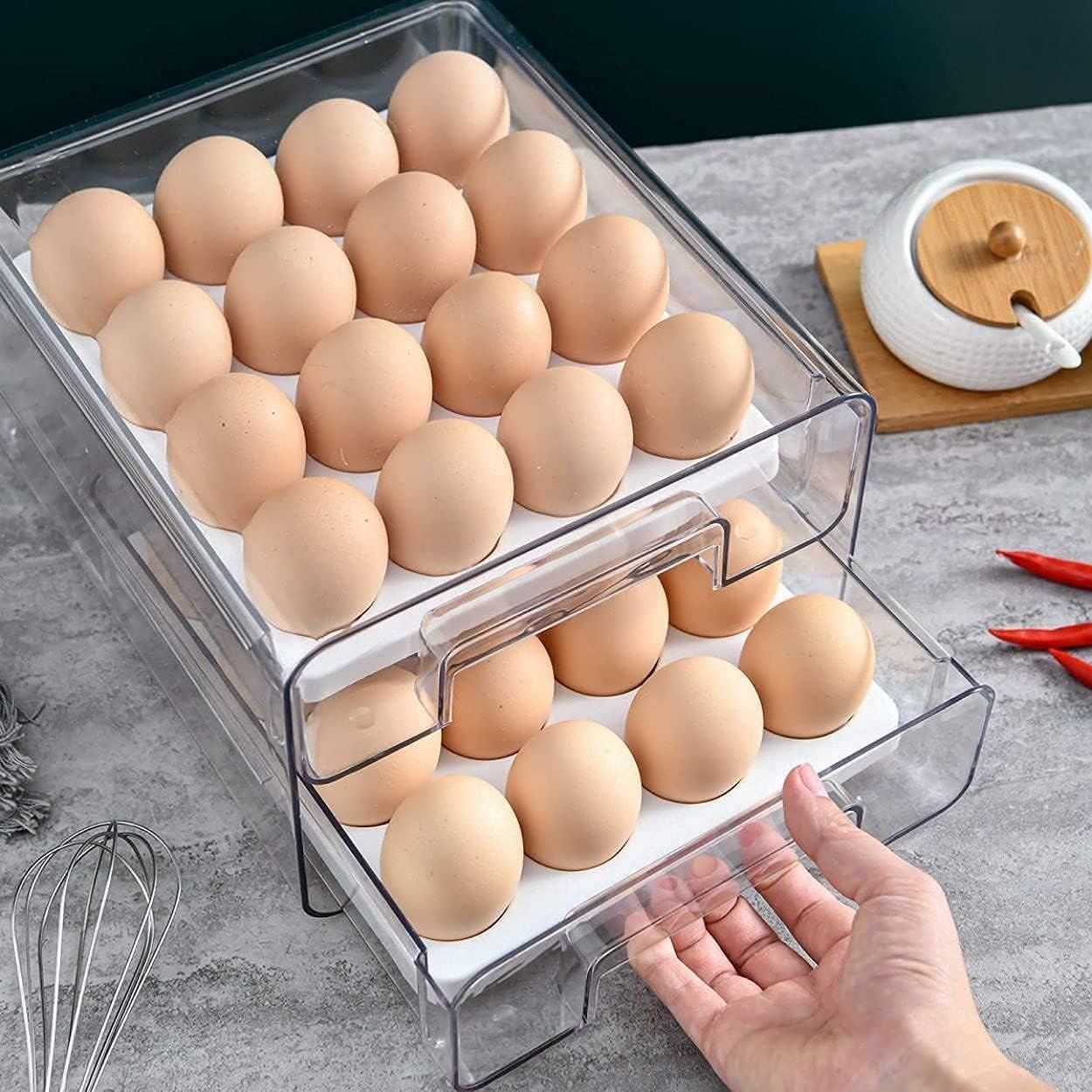 Egg Container Holder For Fridge image 0