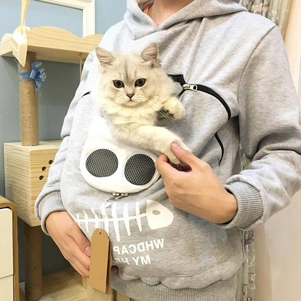 Cat Lover Hoodie Cuddle Pouch - Perfect Pet Gift image 0