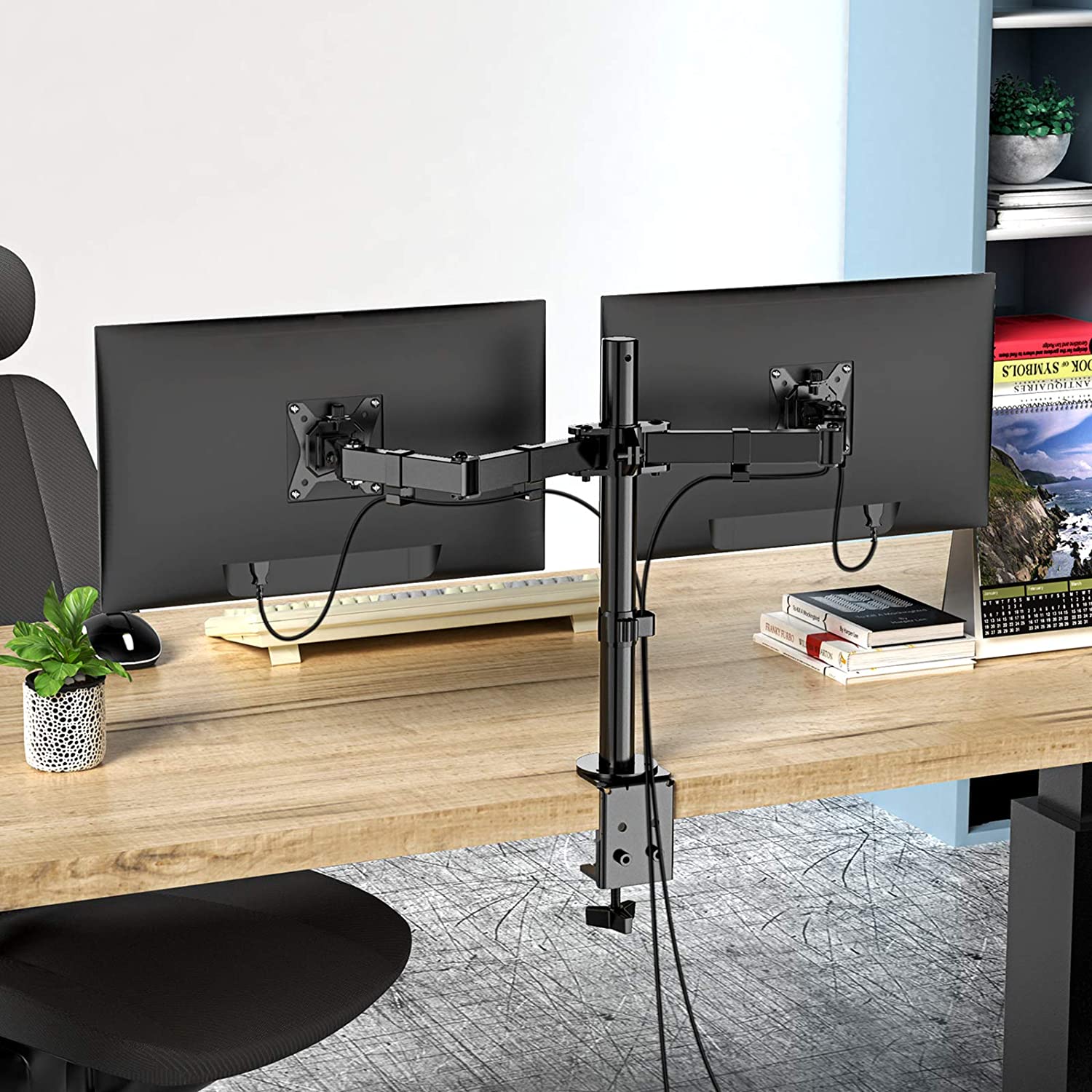 Heavy Duty Dual Computer Monitor Arm Stand For Desk image 7