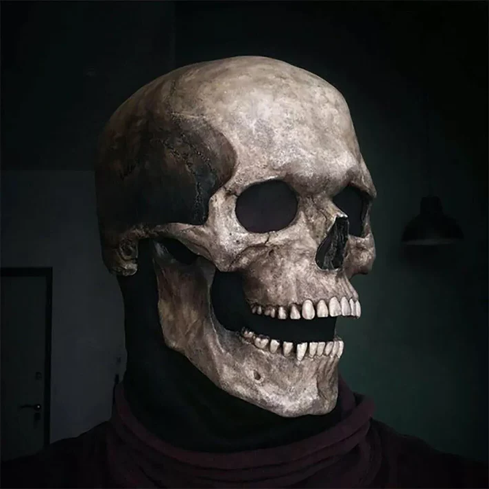 Movable Jaw Realistic Full Head Skull Mask - Human Skeleton Mask for Halloween Party image 3