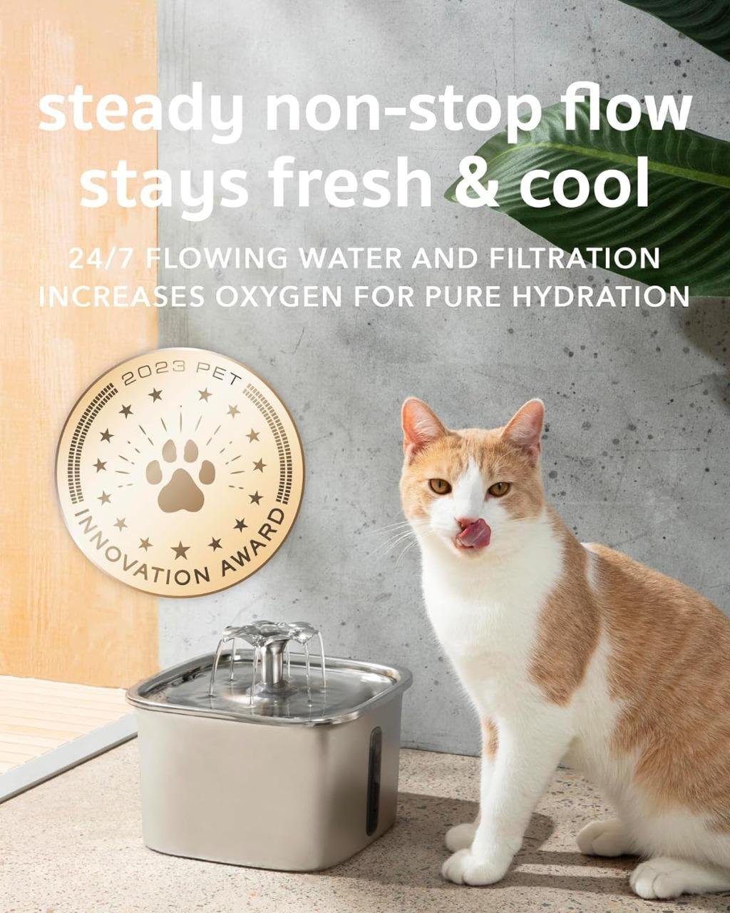 Stainless Steel Cat Water Fountain image 2