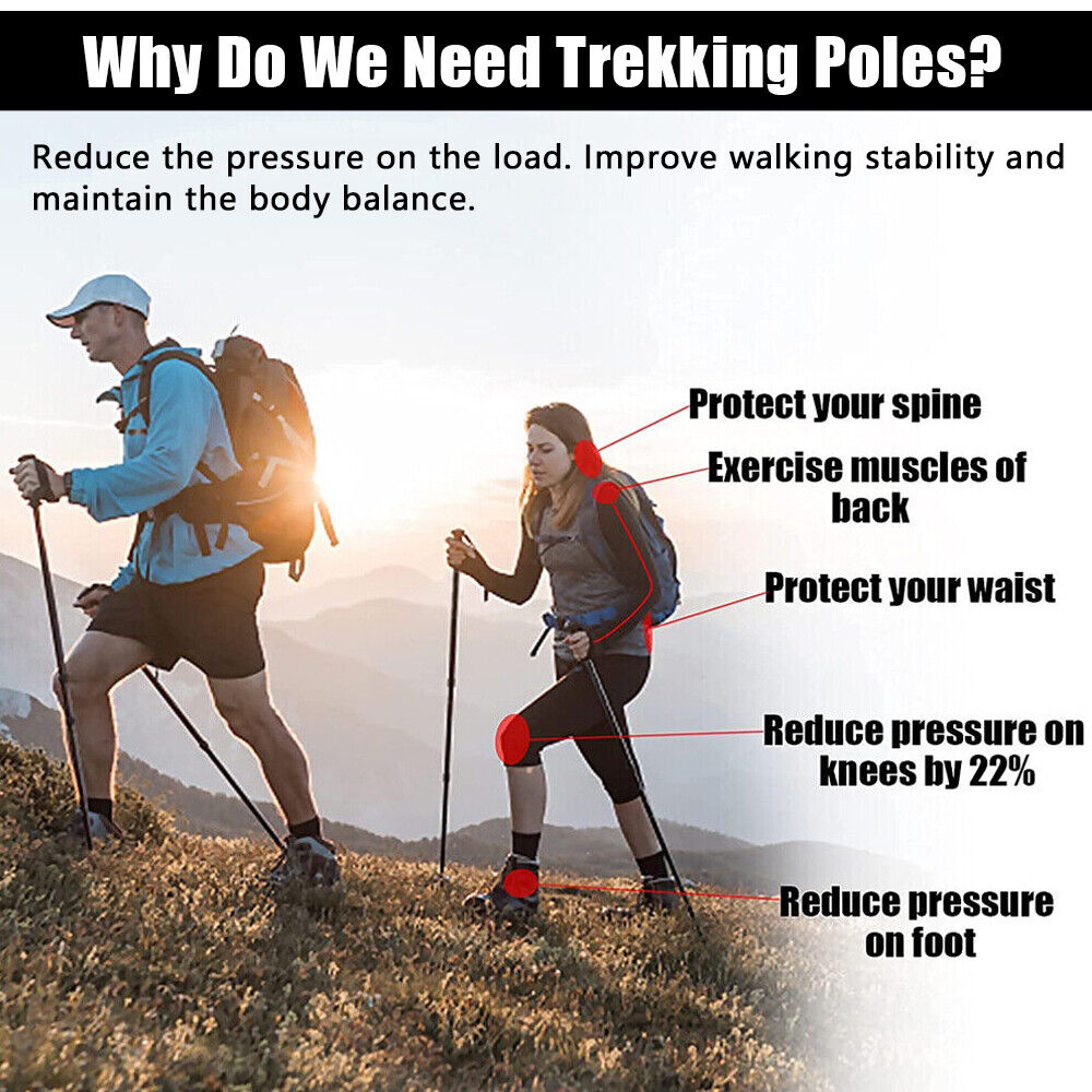 2X Trekking Poles Nordic Hiking Sticks image 10