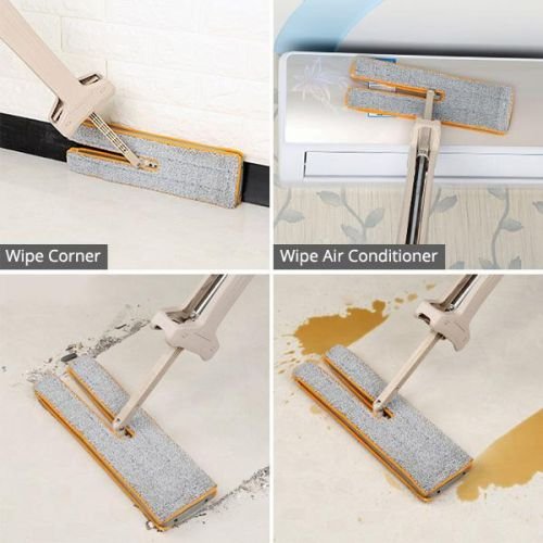 Self-Wringing Double-Sided Flat Microfiber Mop & Broom With 360 degree Spin image 5