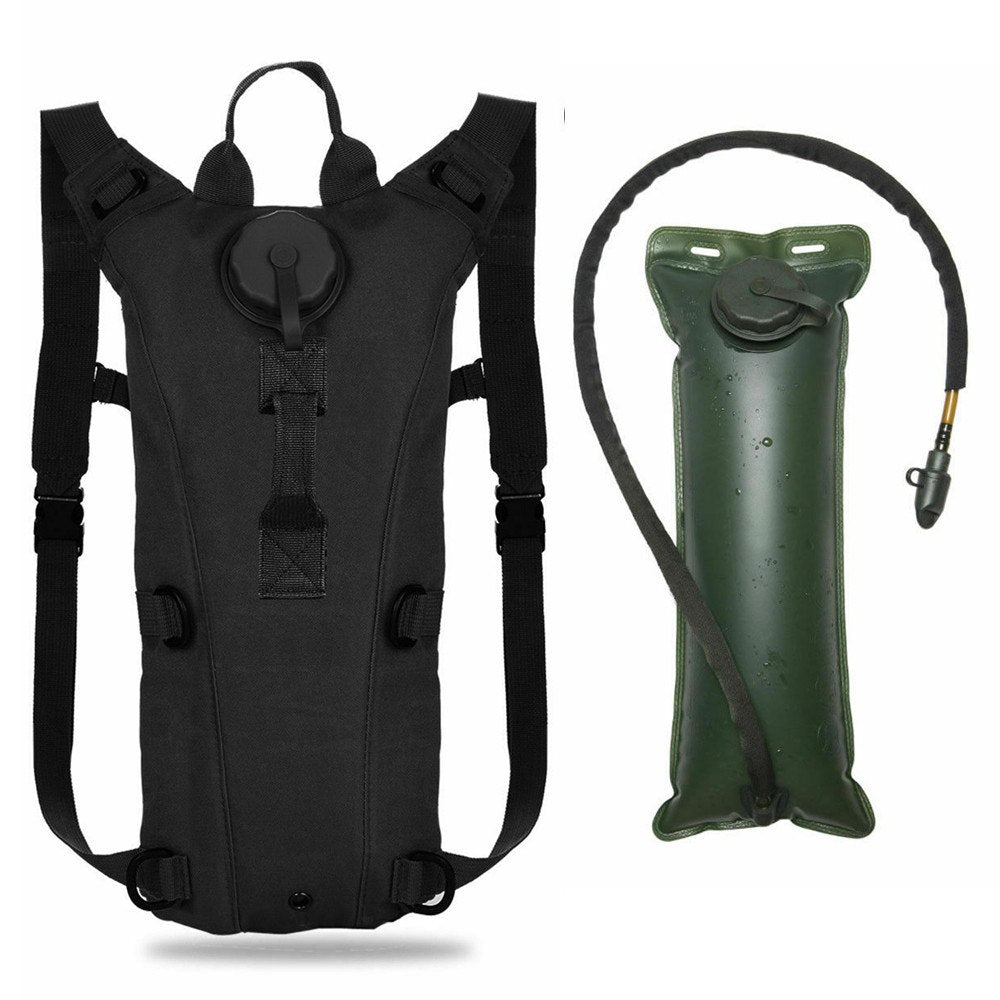 Hydration Backpack 3L Water Bladder Bag Hiking Camping - Black image