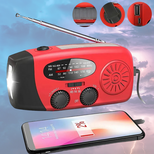 Multifunctional Hand Crank Emergency Radio with Power Bank & Flashlight image 0
