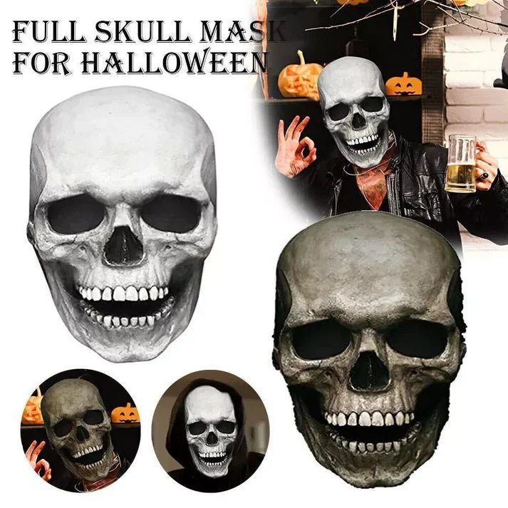 Movable Jaw Realistic Full Head Skull Mask - Human Skeleton Mask for Halloween Party image 5