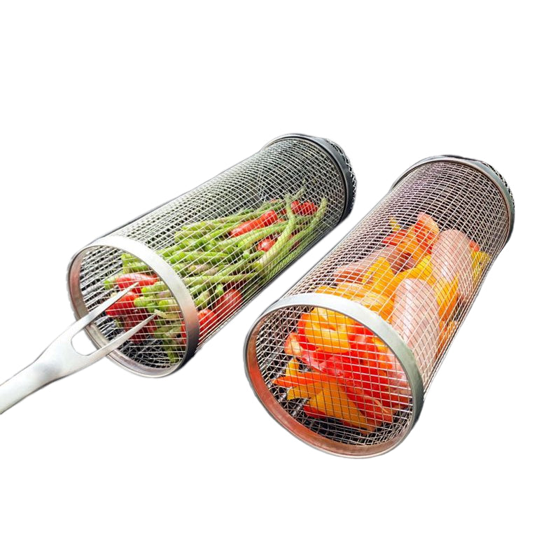 Stainless Steel Rolling BBQ Grill Basket image 8