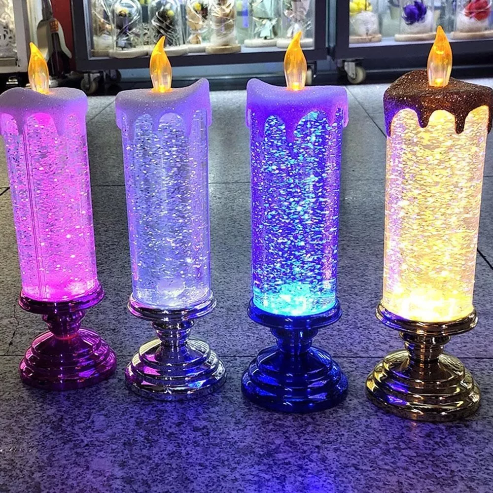 LED Christmas Candles Rechargeable With Glitter image 6