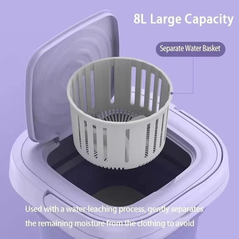 Foldable Portable Washing Machine with Spin Dryer | Mini Clothes Washer image 4