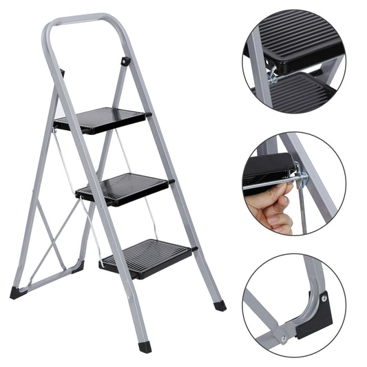 Foldable Step Stool Sturdy Steel Ladder For Adults image 0