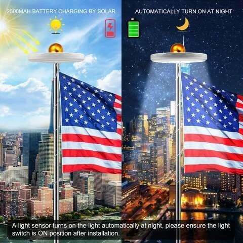 Solar Powered Flagpole Lights - All Night Long Last Flag Pole Lights - LED image 6
