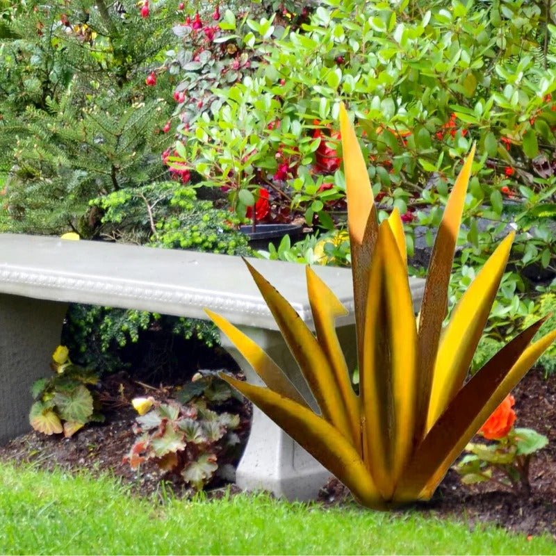 Agave Americana Metal Decorative Plant - Yellow image