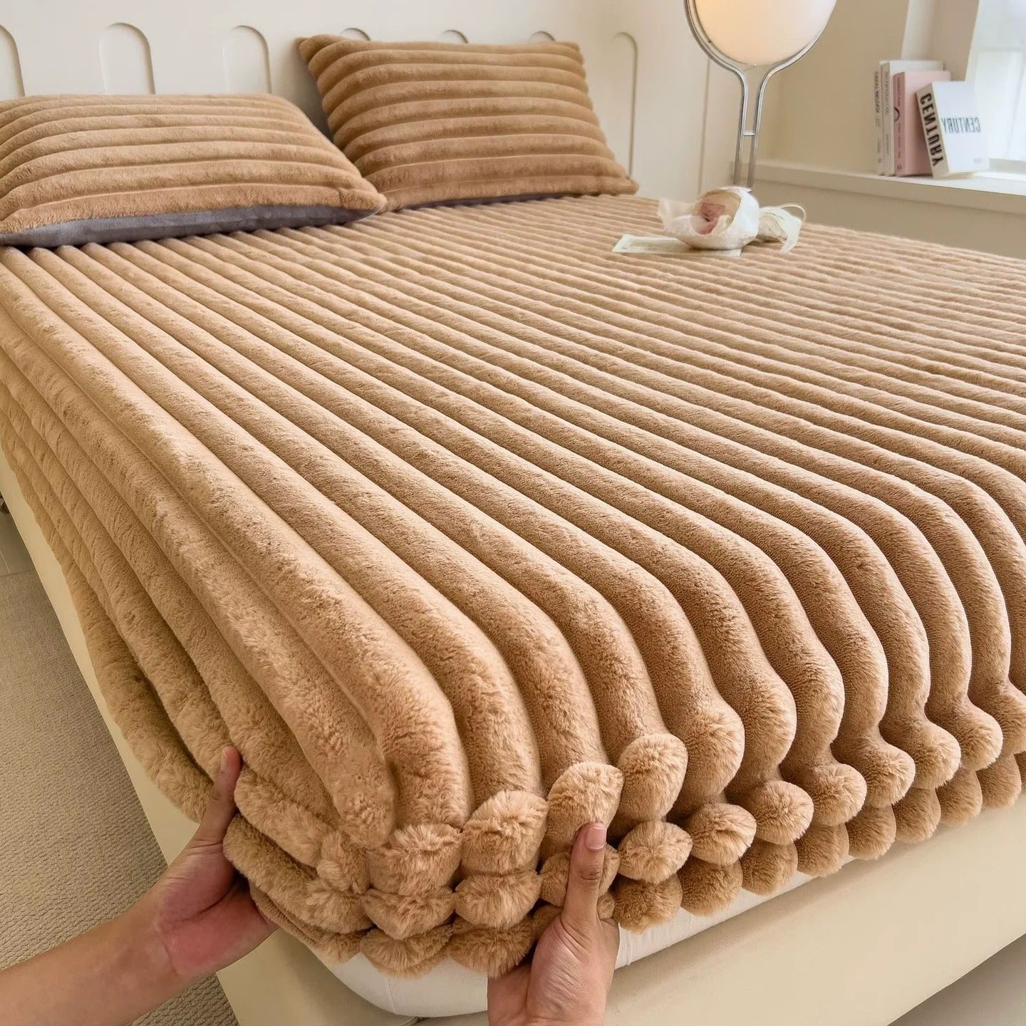 Ultra-Soft Luxury Fitted Bed Sheet - Twin (38x75 inches), Brown image