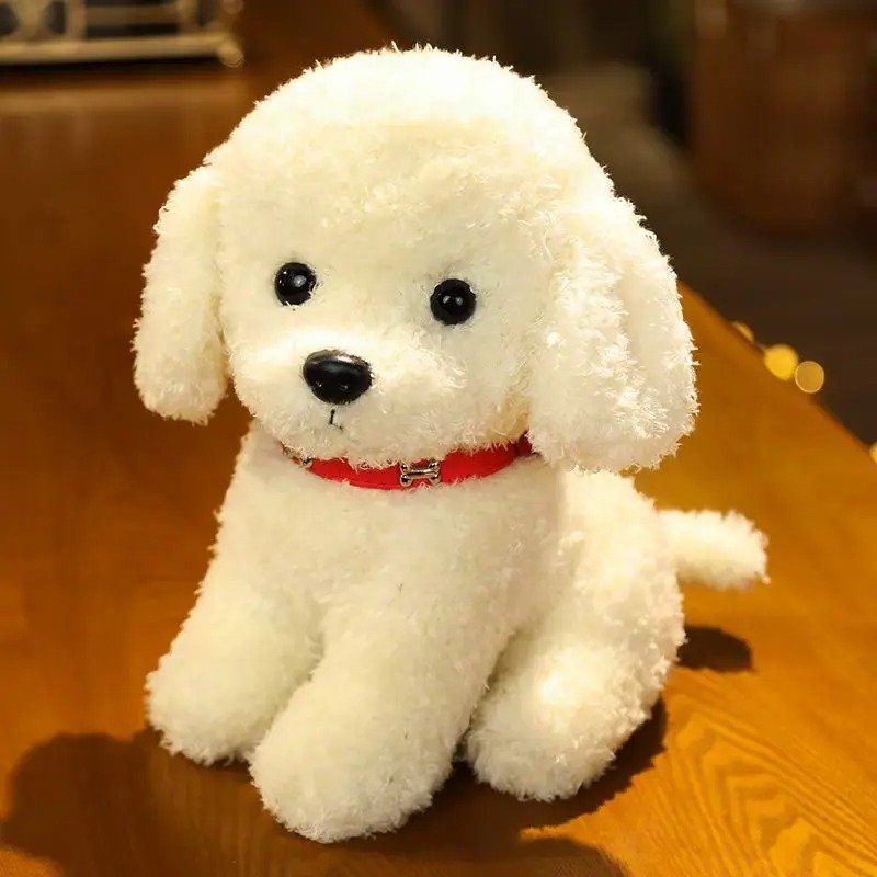 Realistic Teddy Dog Lucky | Plush Puppy - White image