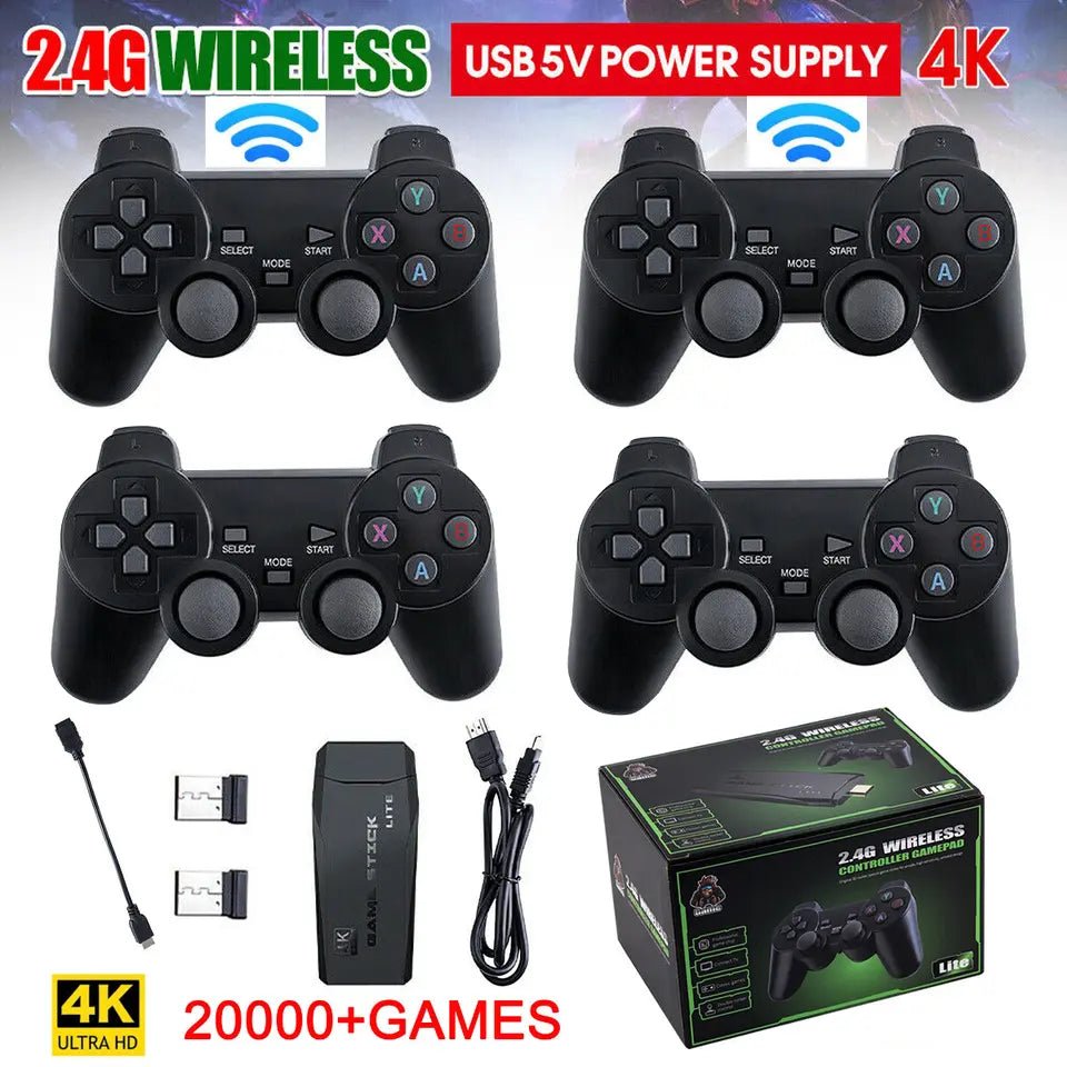HDMI 4K TV Game Stick Console | 64GB with 20,000+ Retro Games & 2 Wireless Gamepads image 2