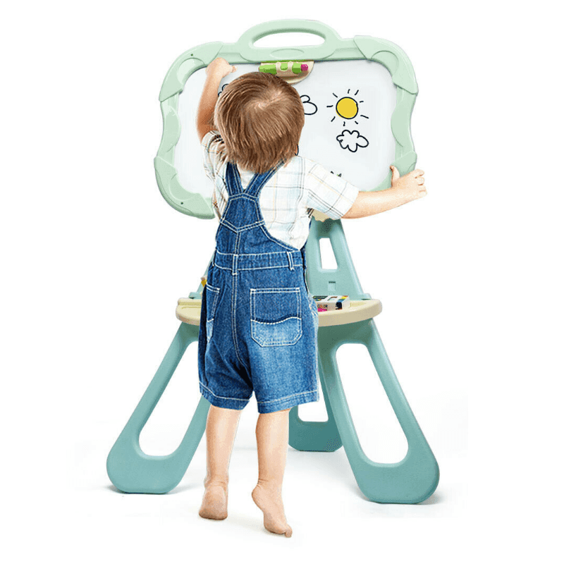 Portable Kids 4 in 1 Magnetic Chalkboard Art Easel image 3