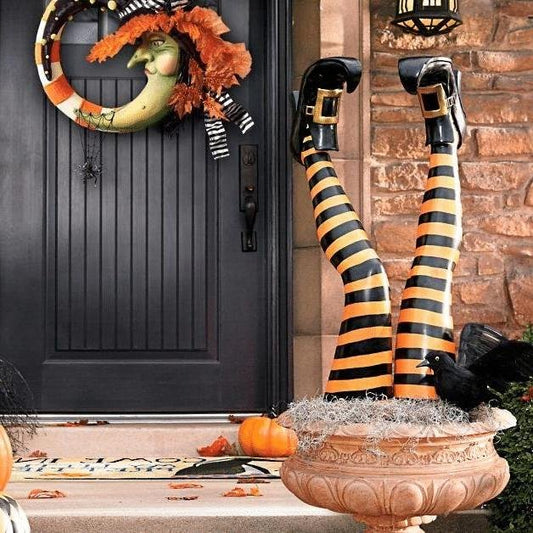Witch Leg Stakes, Set Of Two Yard Halloween Decoration image 0