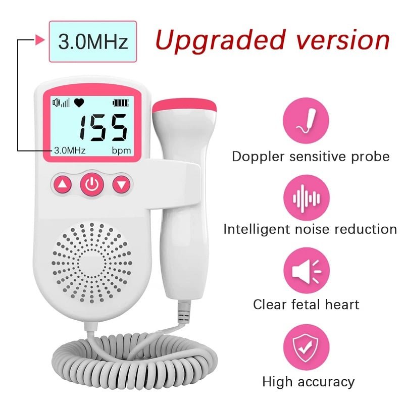 Fetal Doppler Heart Rate Monitor Home Pregnancy Baby Fetal Heart Rate Sound Detector image 2