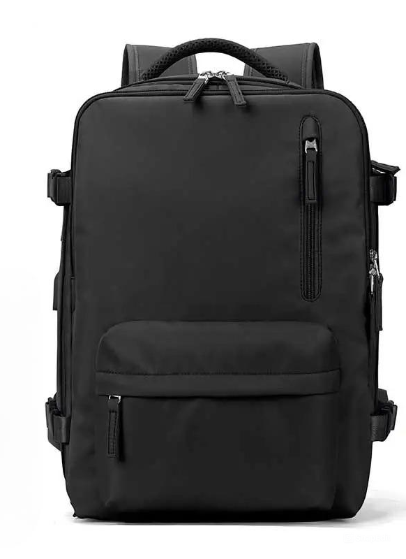 Travel Carry On Backpack With Shoe Compartment - Black image
