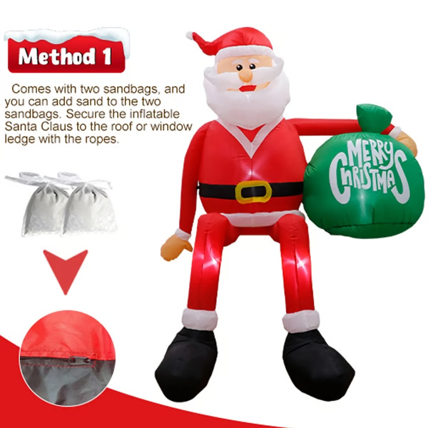 Giant 8FT LED Climbing Santa Inflatable – Premium Outdoor Christmas Decoration image 2