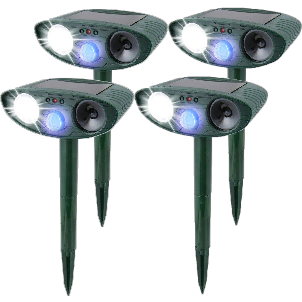 Ultrasonic Rabbit Repeller – Solar Powered and Flashing Light – Get Rid of Rabbits - 4 Pack image
