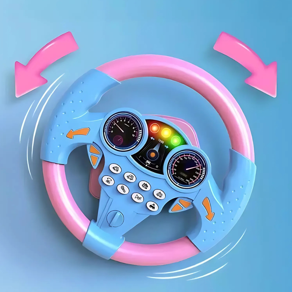 Kid's Electric Simulation Steering Wheel Suction Attachment image 2