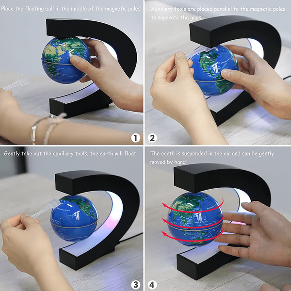 Magnetic Floating Globe With LED Light image 3