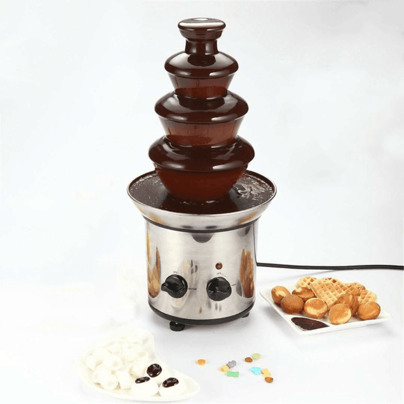 4 Tier Chocolate Fondue Fountain Stainless Steel Machine image 1
