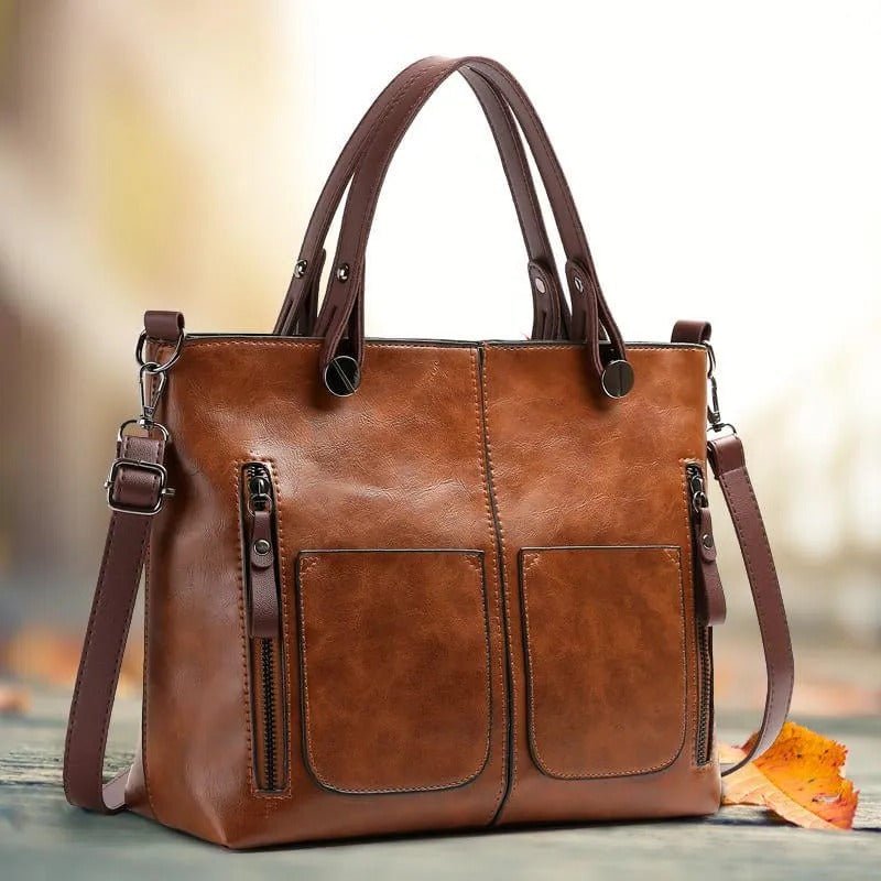 Elegant Leather Bag - Brown image
