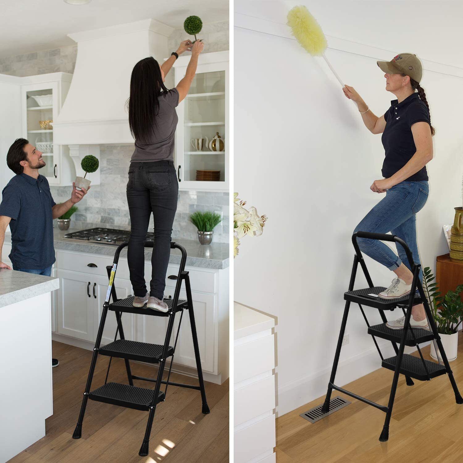 Foldable Step Stool Sturdy Steel Ladder For Adults image 2