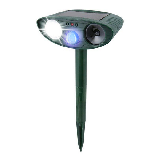 Ultrasonic Rabbit Repeller – Solar Powered and Flashing Light – Get Rid of Rabbits image 0