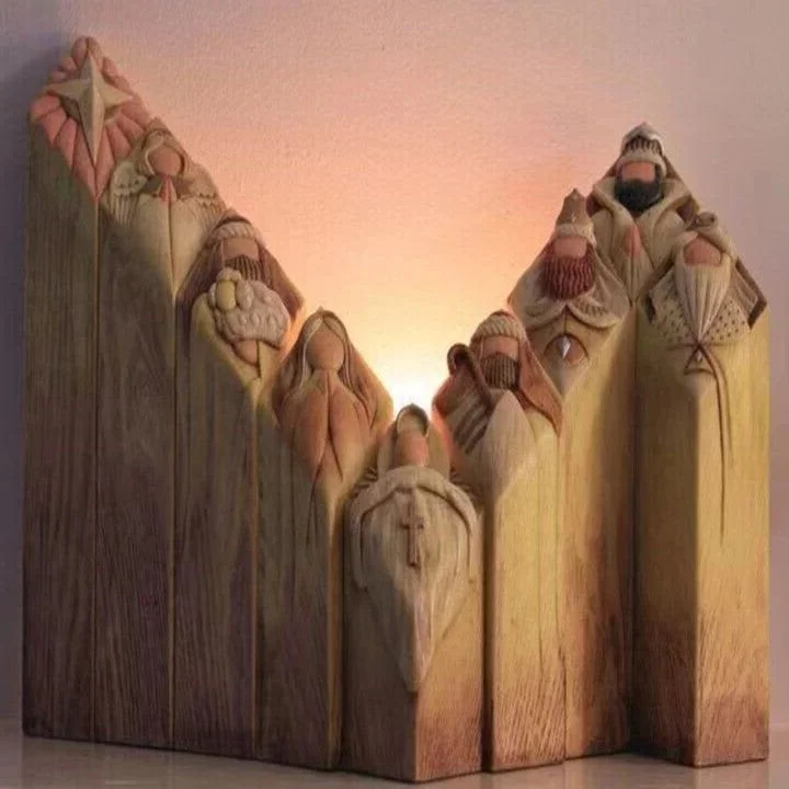 9pcs Heaven Nativity Tree Pillar Statues image 4