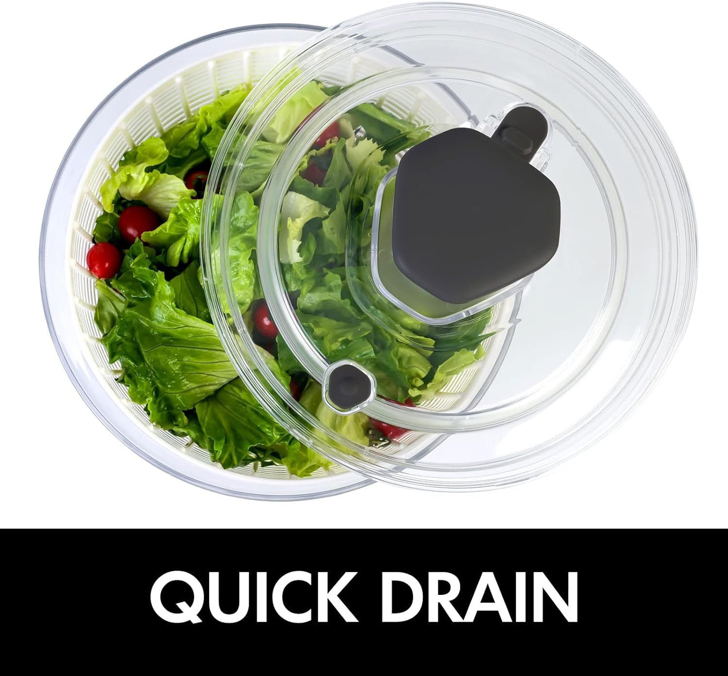 One-Handed Large Lettuce Salad Spinner image 1