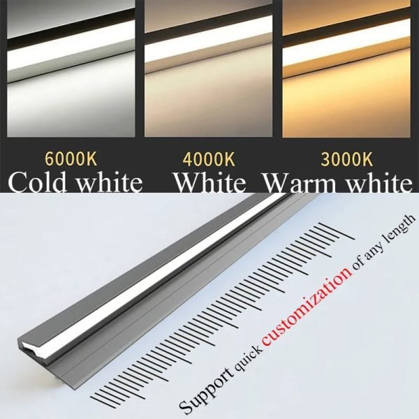 45 Degree LED Under Cabinet Lighting Bars Invisible Ultra Thin Strips image 7