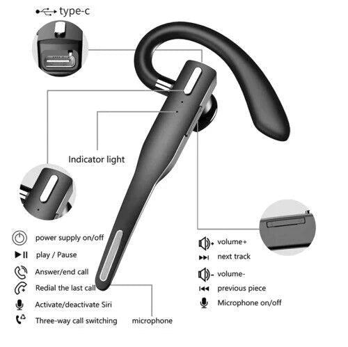 Trucker Dual Mic Wireless Bluetooth 5.1 Noise Cancelling Headset/Earpiece image 3