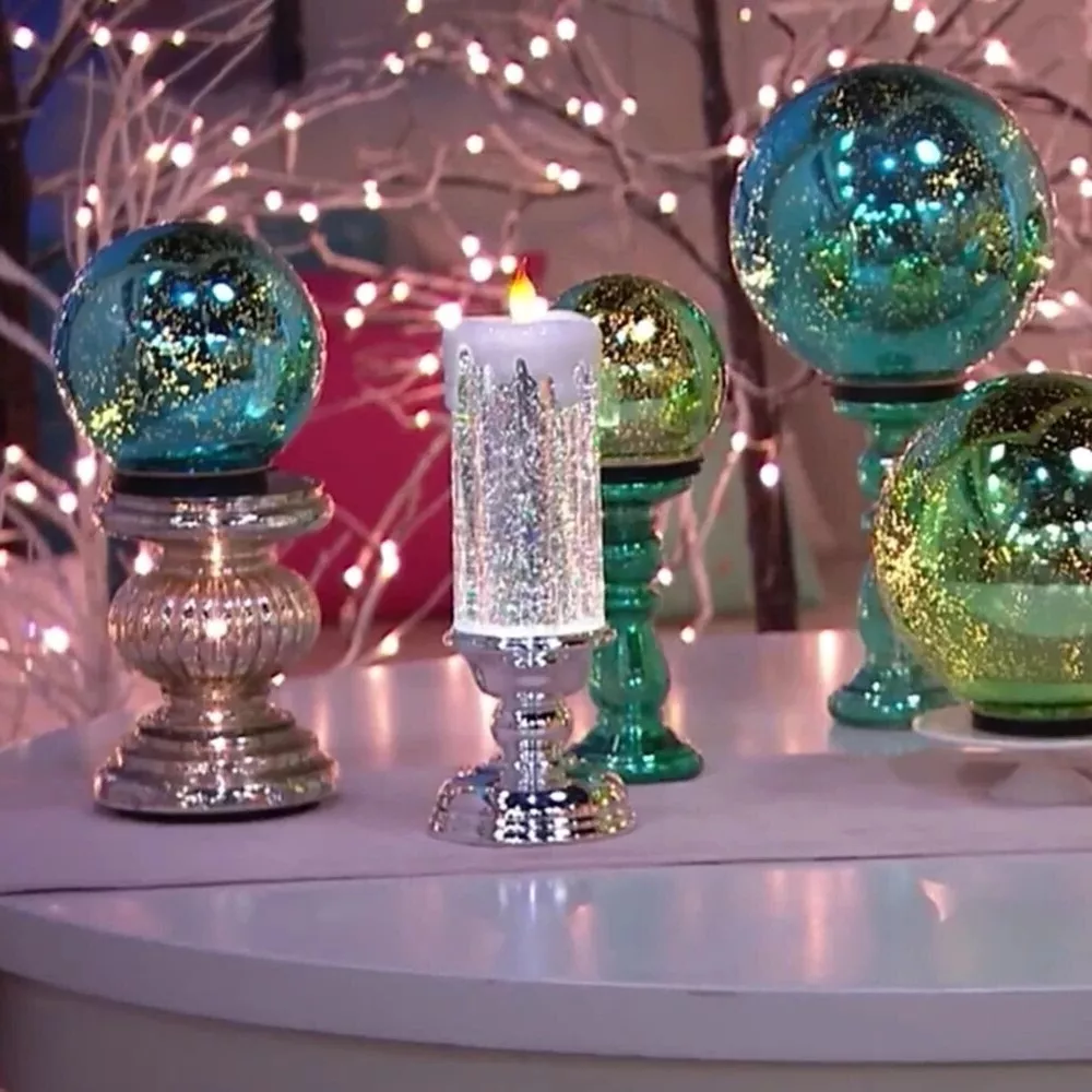 LED Christmas Candles Rechargeable With Glitter image 5