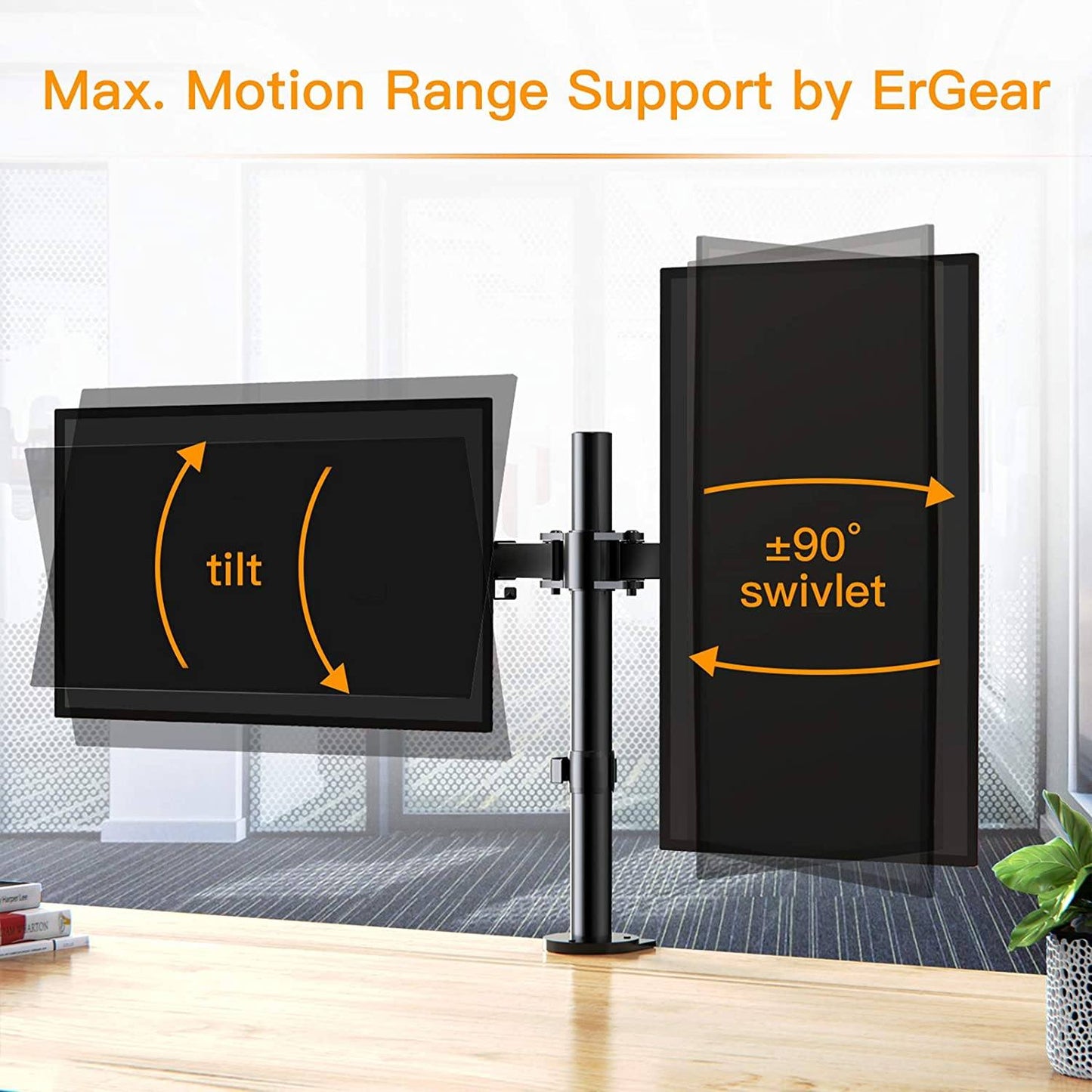Heavy Duty Dual Computer Monitor Arm Stand For Desk image 3