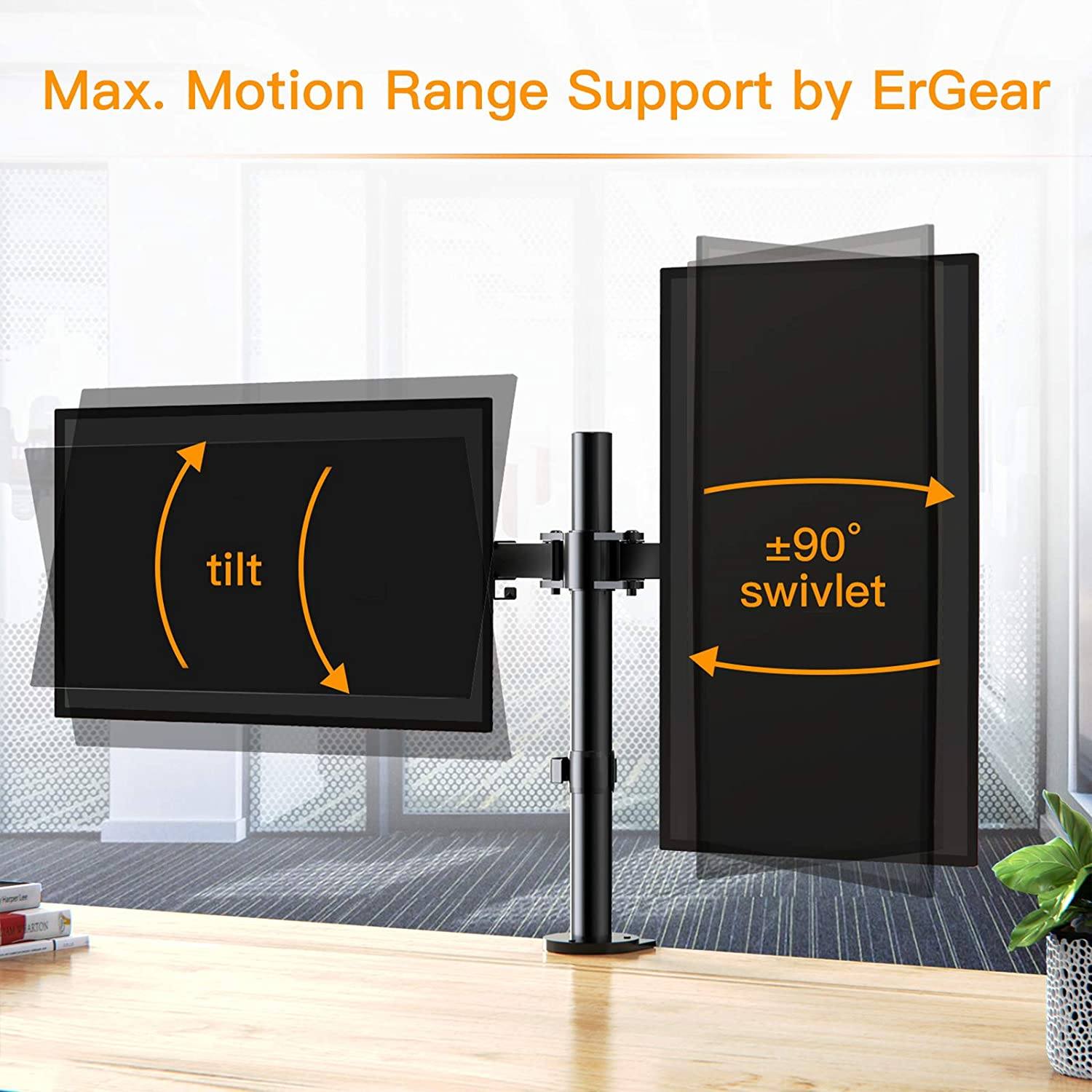 Heavy Duty Dual Computer Monitor Arm Stand For Desk image 3