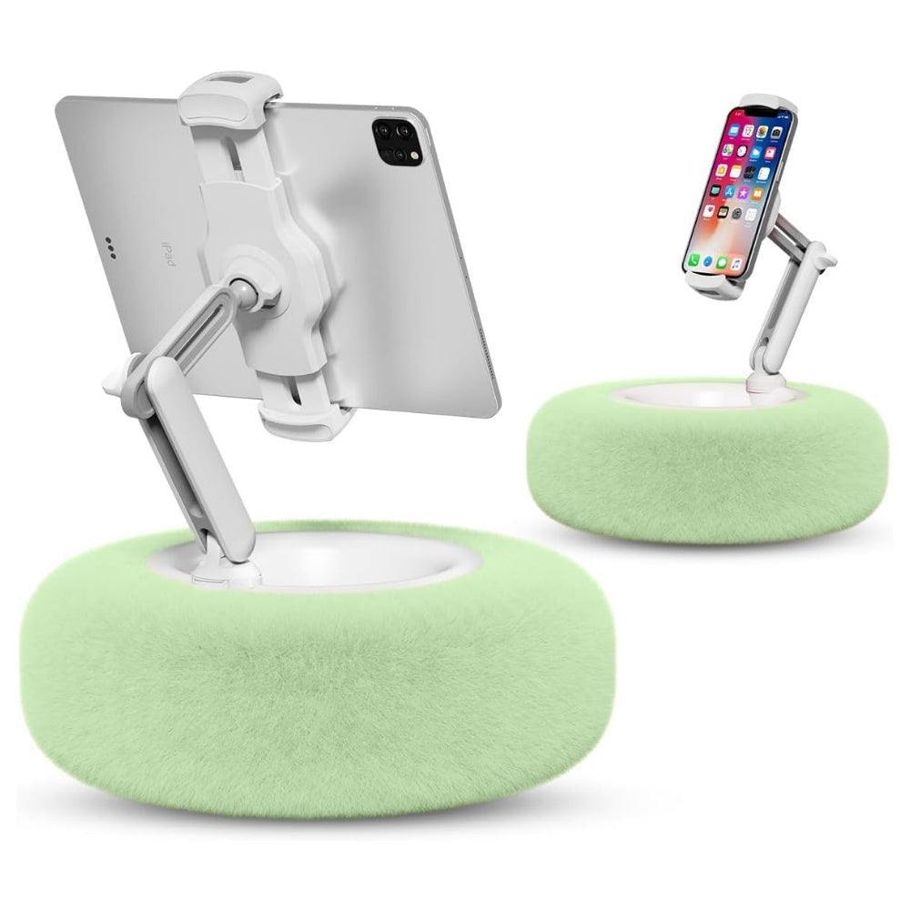Fuzzy Pillow Phone Holder with Snack Bowl - Green image