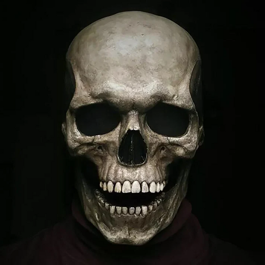 Movable Jaw Realistic Full Head Skull Mask - Human Skeleton Mask for Halloween Party image 0