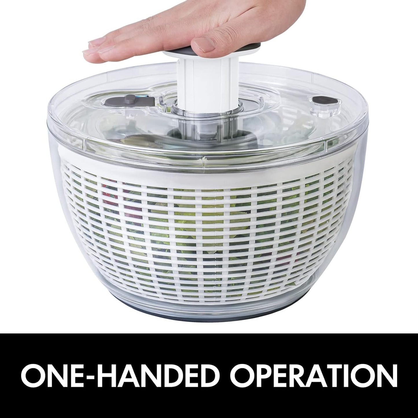 One-Handed Large Lettuce Salad Spinner image 4