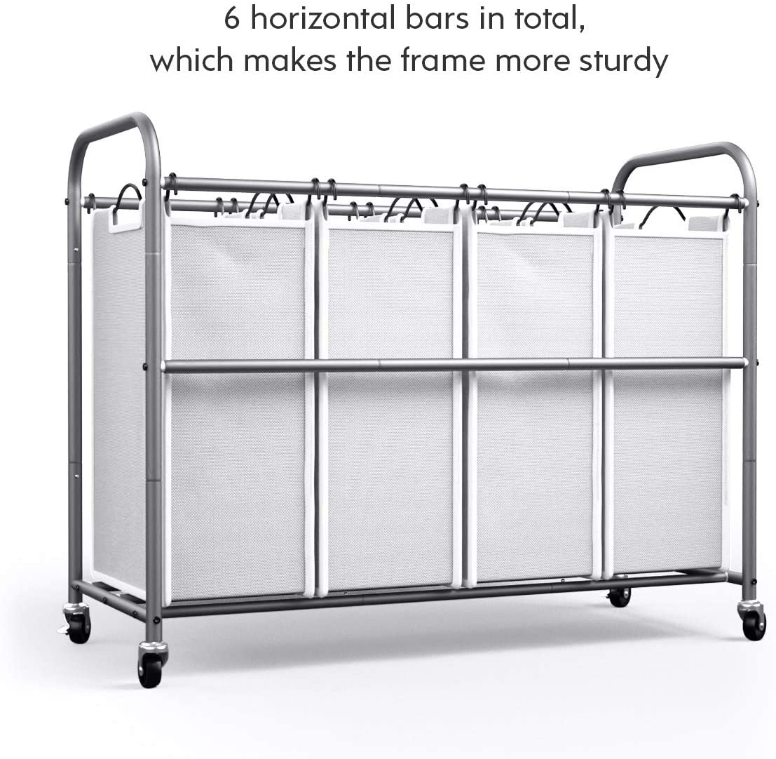 4 Section Laundry Sorter Dividing Hamper Basket image 7