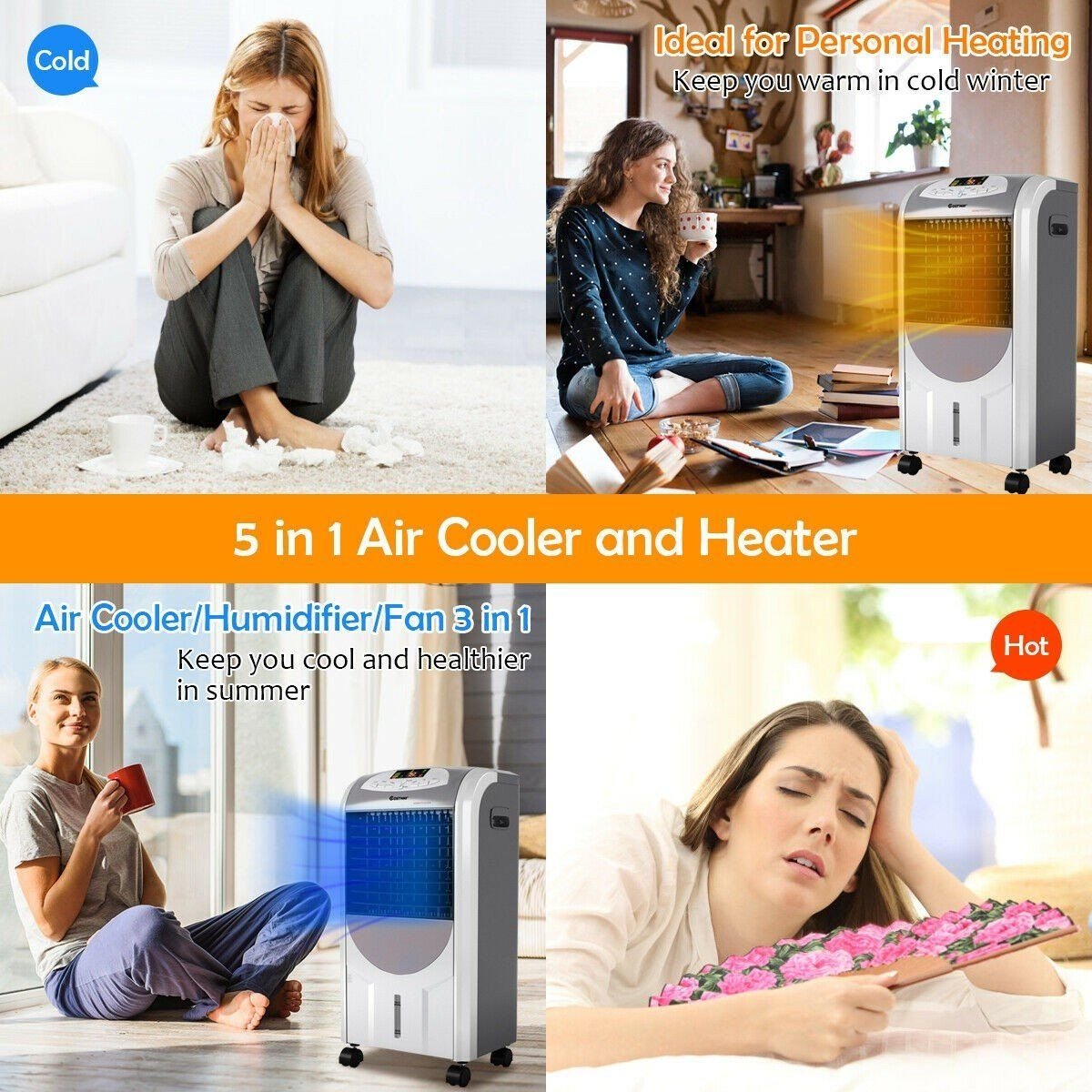 Portable Air Cooler Fan and Heater Humidifier image 3