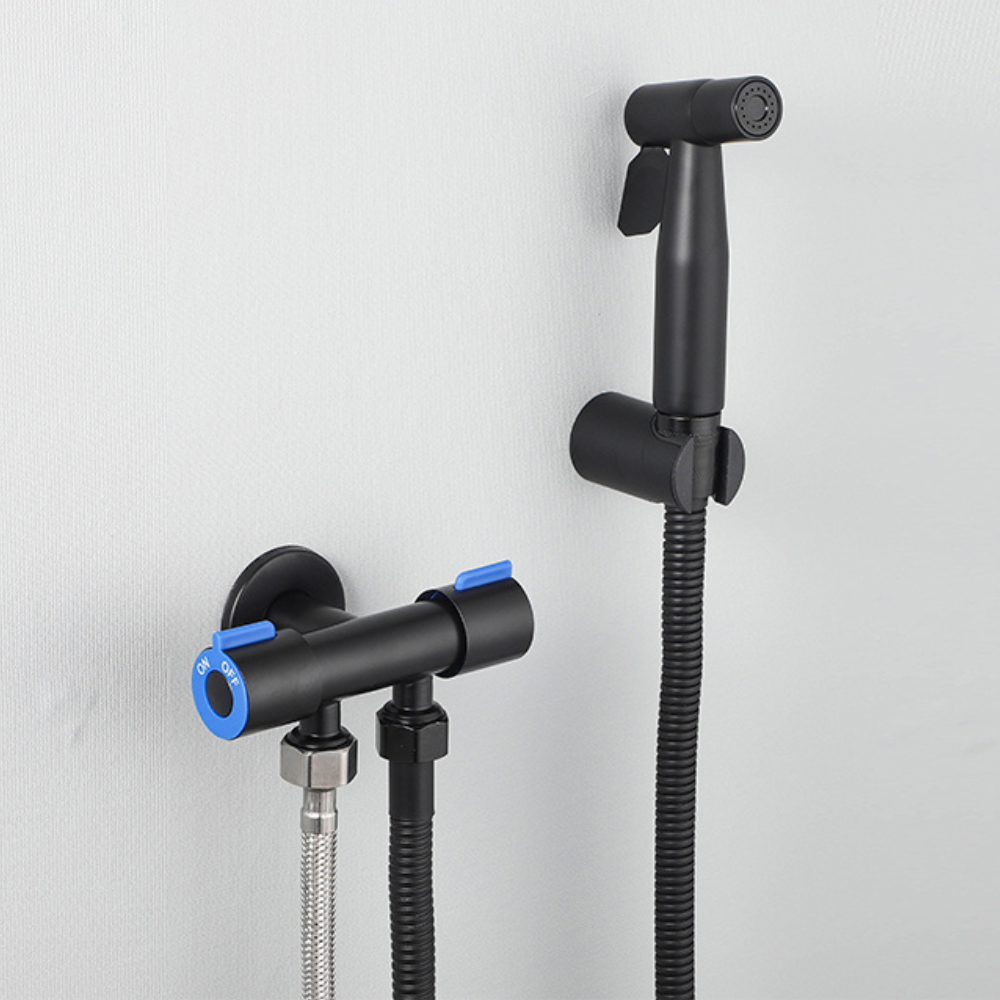 Powerful Handheld Self Cleaning Toilet Bidet Spray Attachment - Black (1.5M hose) image