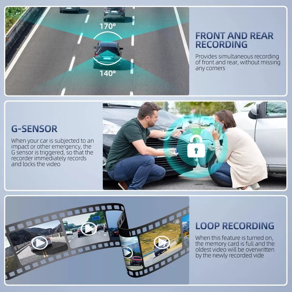 4" Touch Screen Front and Rear Dash Cam image 6