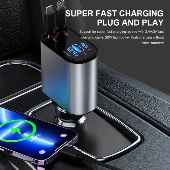 4 In 1 Retractable Car Charger image 2