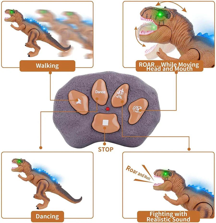 Remote Control T-Rex Dinosaur With LED Light Up, Walking & Roaring Realistic Dinosaur Toys image 14